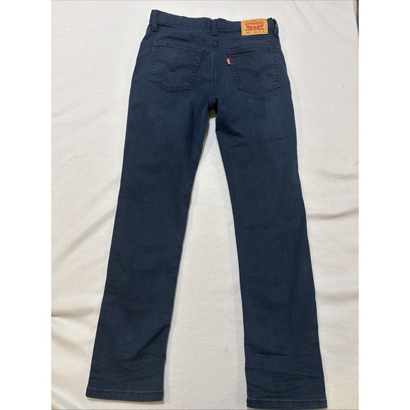 LEVIS 502 Big Kid Sz 14 27x29 Reg Dark Wash Denim Tapered Jeans Inner Adjustable - Picture 2 of 10